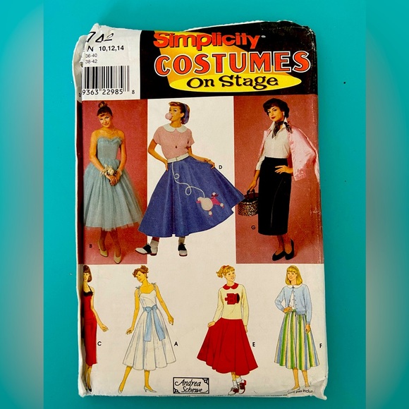 Vintage Simplicity 8742 Pattern 50's Costumes - Poodle Skirt Grease Pink Ladies - Picture 1 of 3